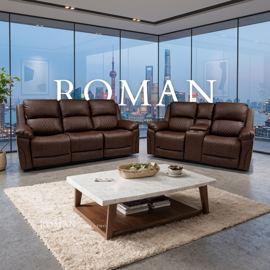 Roman Air Leather Manual Recliner Sofa