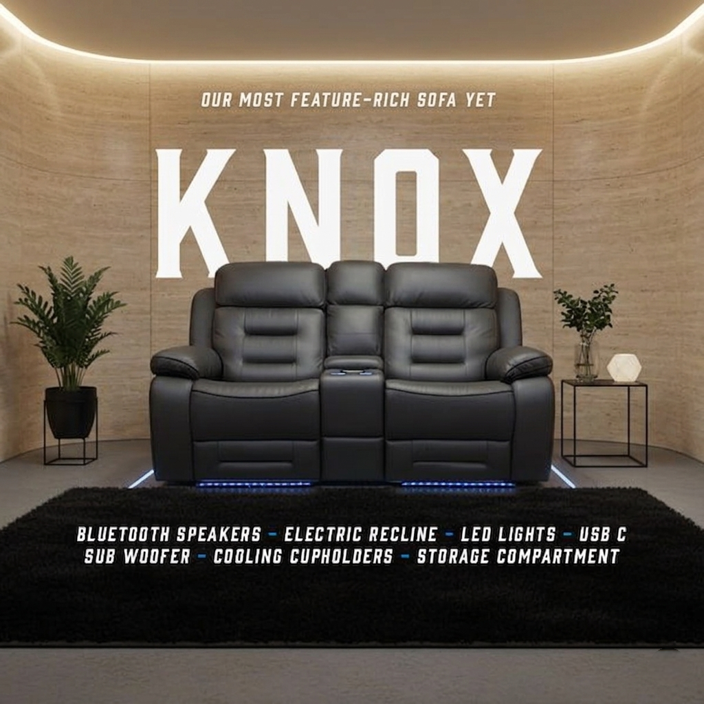 Knox Grey Technology Fabric Electric Recliner Sofa