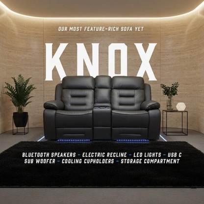 Knox Grey Technology Fabric Electric Recliner Sofa