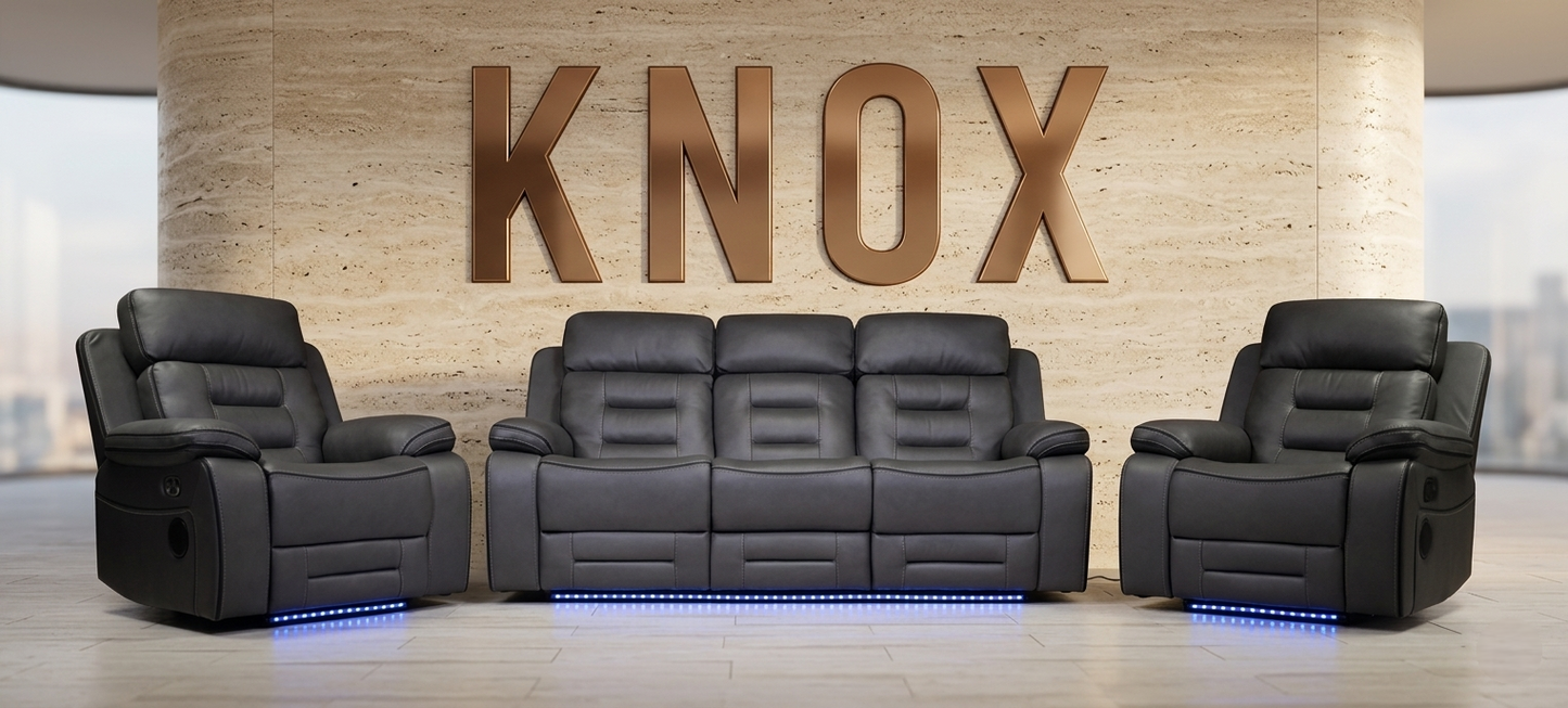 Knox Grey Technology Fabric Electric Recliner Sofa