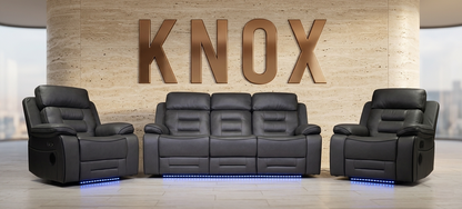 Knox Grey Technology Fabric Electric Recliner Sofa