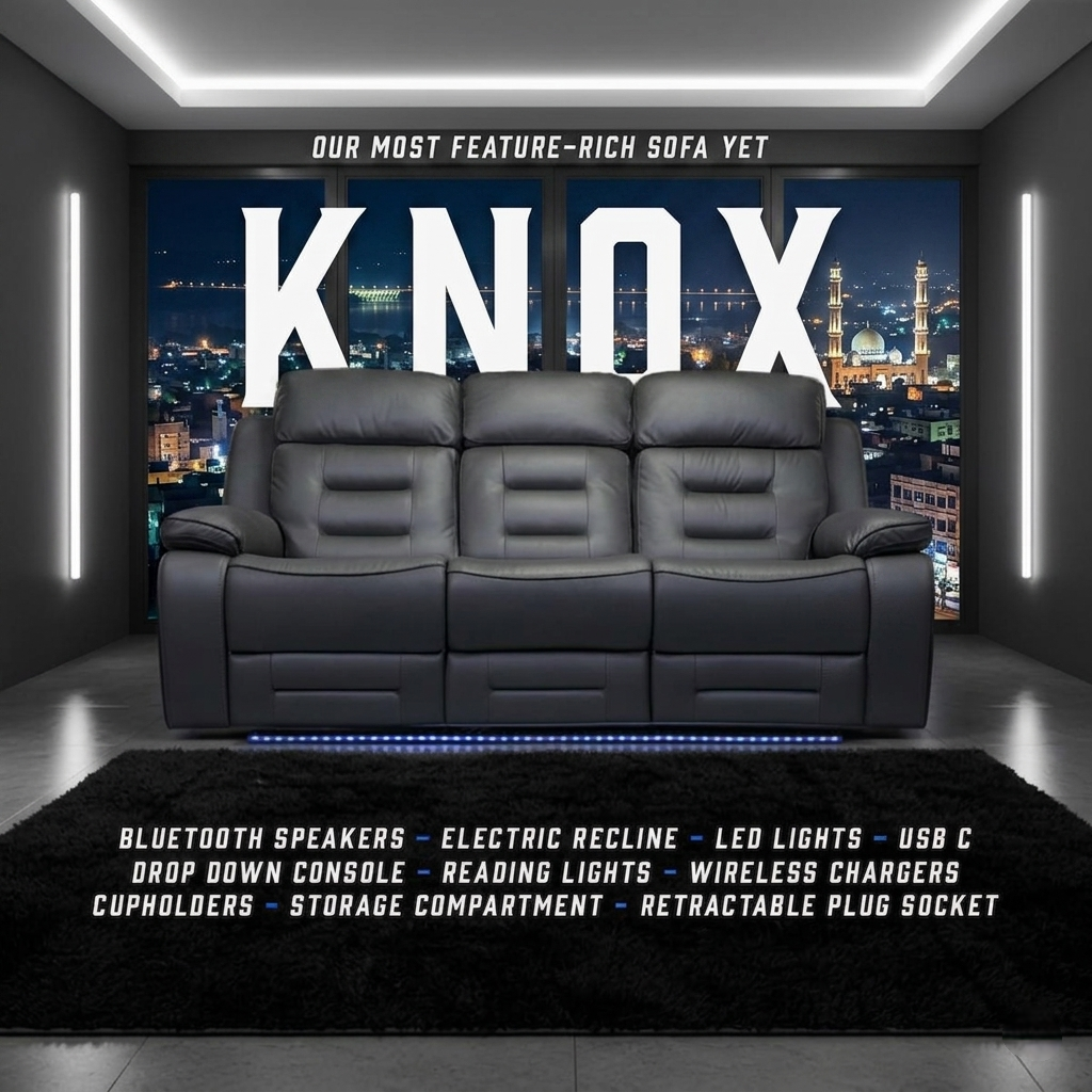 Knox Grey Technology Fabric Electric Recliner Sofa