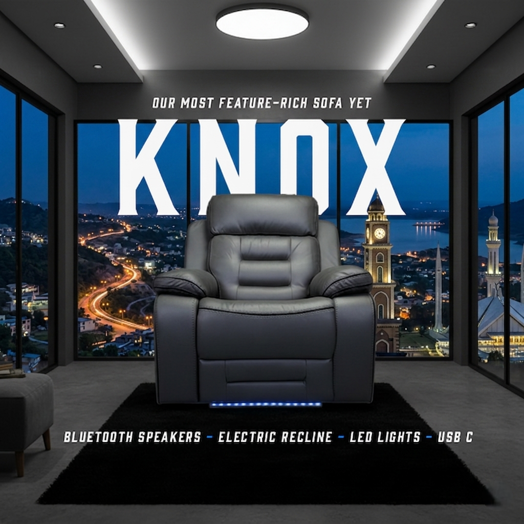 Knox Grey Technology Fabric Electric Recliner Sofa