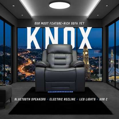 Knox Grey Technology Fabric Electric Recliner Sofa