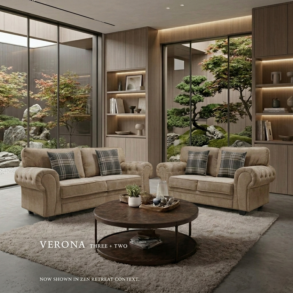 Verona Fullback Fabric Sofa Set