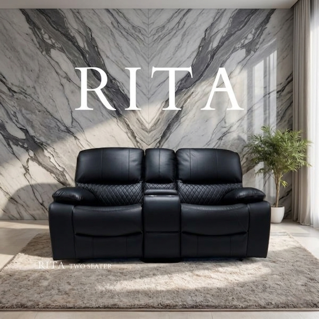 Rita Leather Manual Recliner Sofa