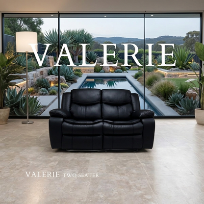 Valerie Air Leather & Grey Technology Fabric Manual Recliner Sofa