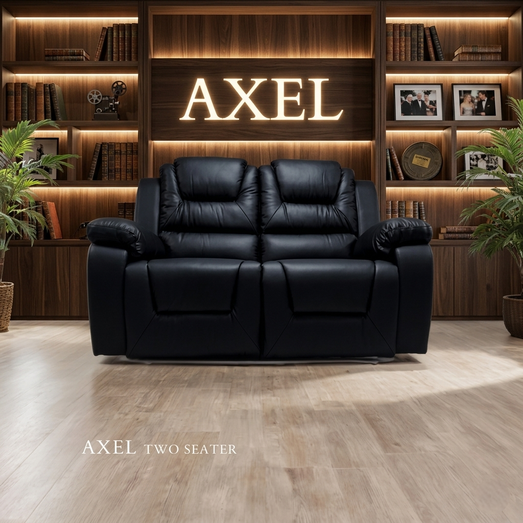 Axel Air Leather & Grey Technology Fabric Manual Recliner Sofa