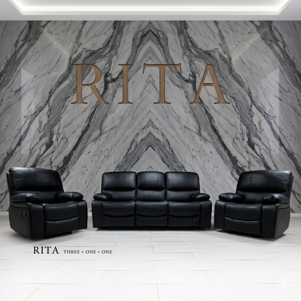 Rita Leather Manual Recliner Sofa