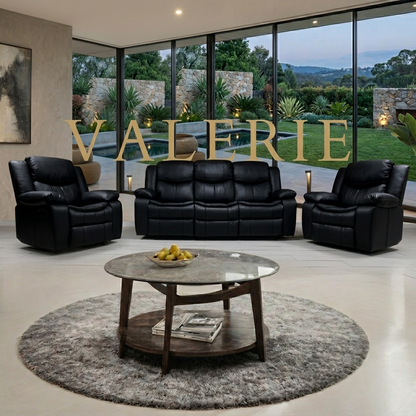 Valerie Air Leather & Grey Technology Fabric Manual Recliner Sofa