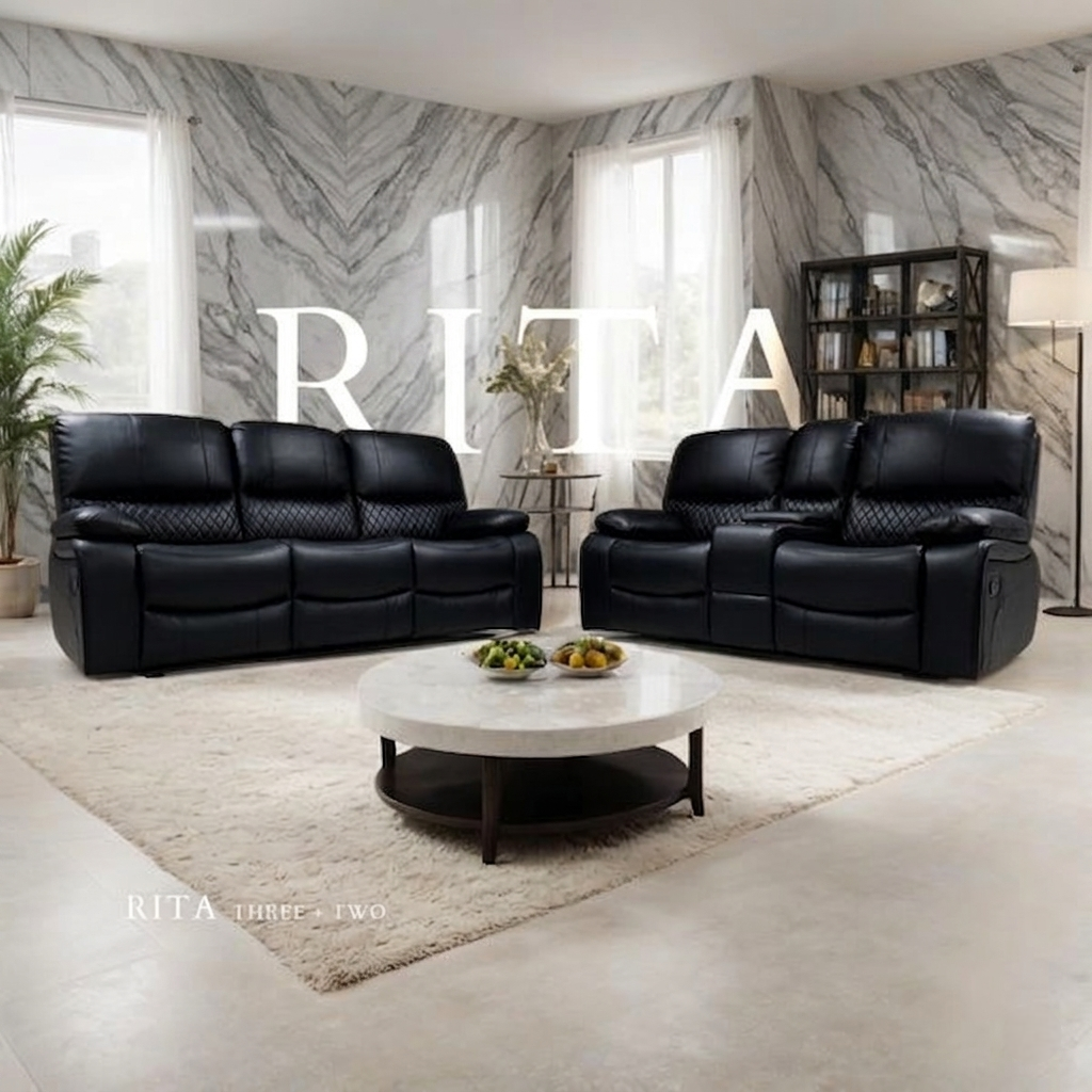 Rita Leather Manual Recliner Sofa