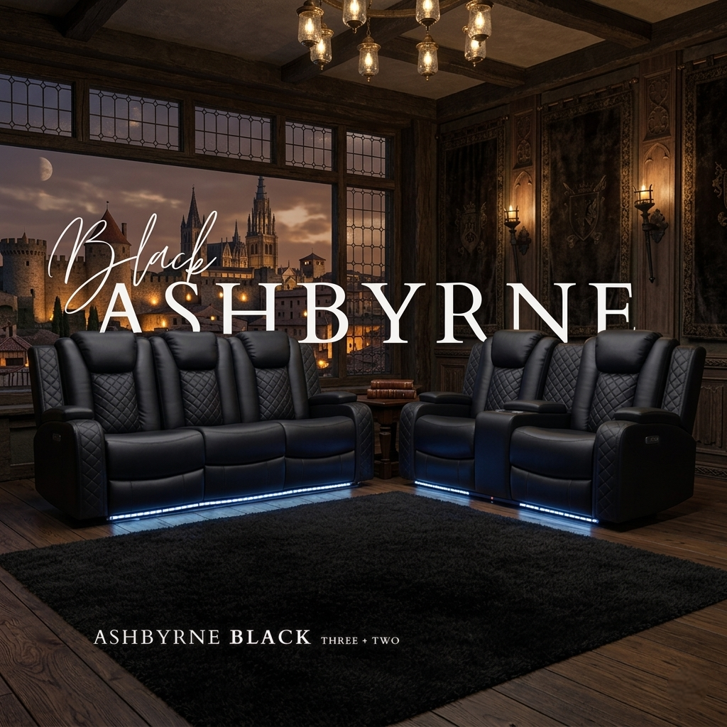 Ashbyrne Leather Electric Recliner Sofa