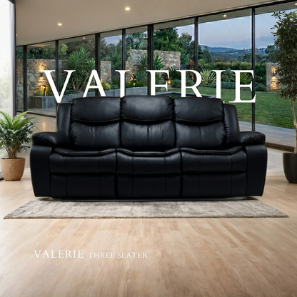 Valerie Air Leather & Grey Technology Fabric Manual Recliner Sofa