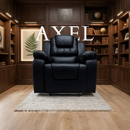 Axel Air Leather & Grey Technology Fabric Manual Recliner Sofa
