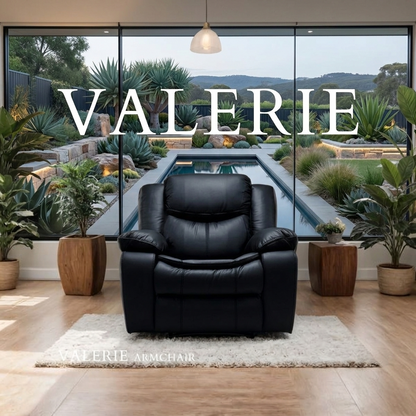 Valerie Air Leather & Grey Technology Fabric Manual Recliner Sofa