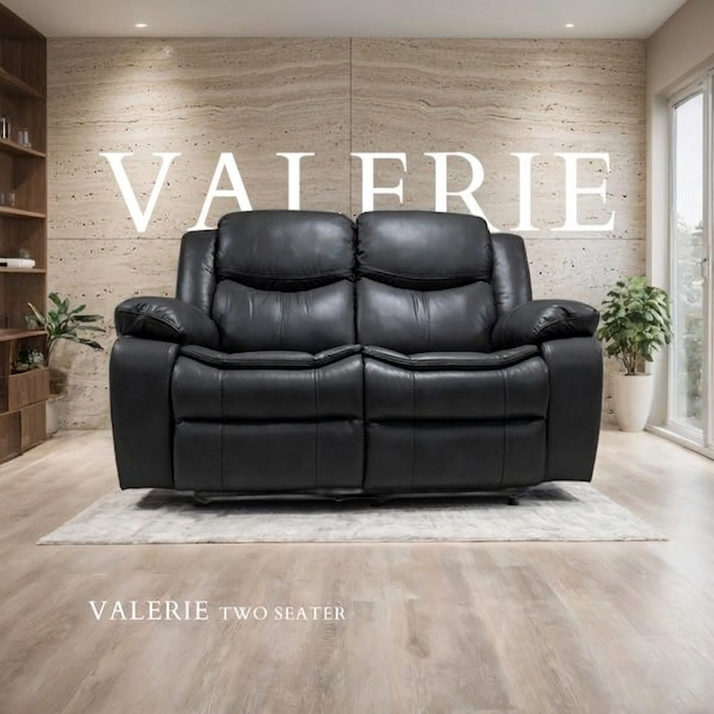 Valerie Air Leather & Grey Technology Fabric Manual Recliner Sofa