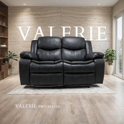 Valerie Air Leather & Grey Technology Fabric Manual Recliner Sofa