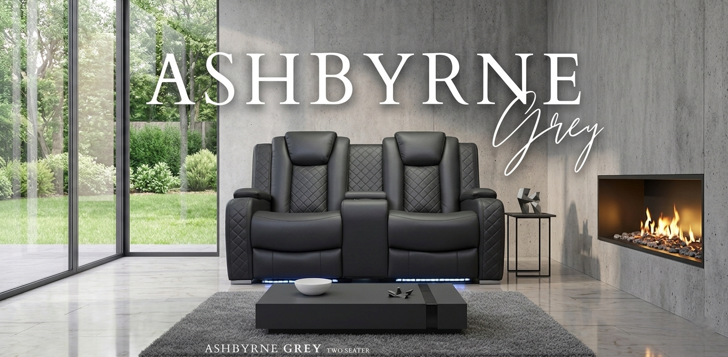 Ashbyrne Leather Electric Recliner Sofa