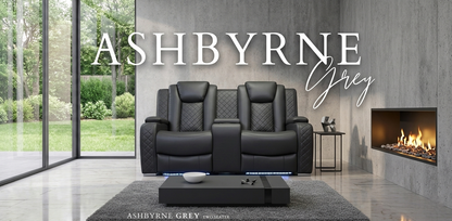 Ashbyrne Leather Electric Recliner Sofa