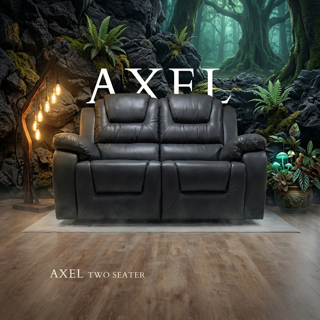 Axel Air Leather & Grey Technology Fabric Manual Recliner Sofa
