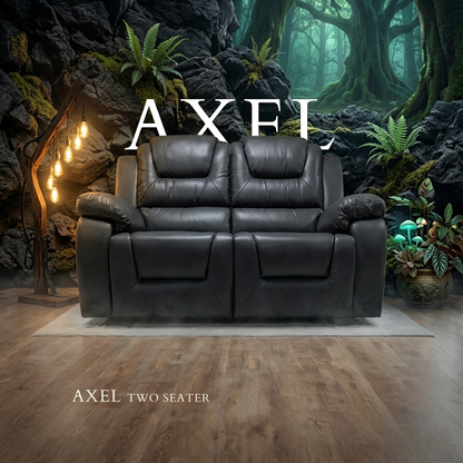 Axel Air Leather & Grey Technology Fabric Manual Recliner Sofa