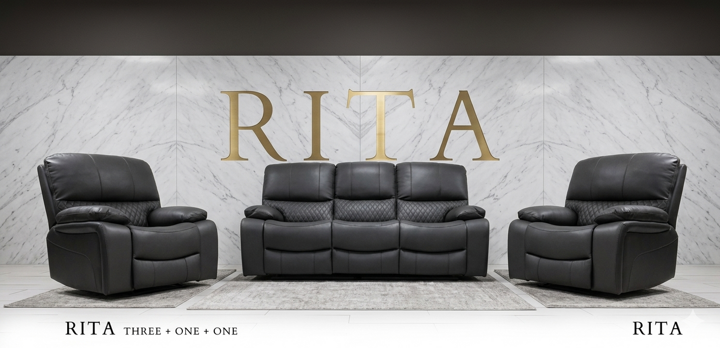 Rita Leather Manual Recliner Sofa
