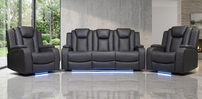 Ashbyrne Leather Electric Recliner Sofa