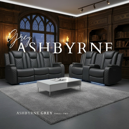 Ashbyrne Leather Electric Recliner Sofa
