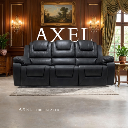 Axel Air Leather & Grey Technology Fabric Manual Recliner Sofa