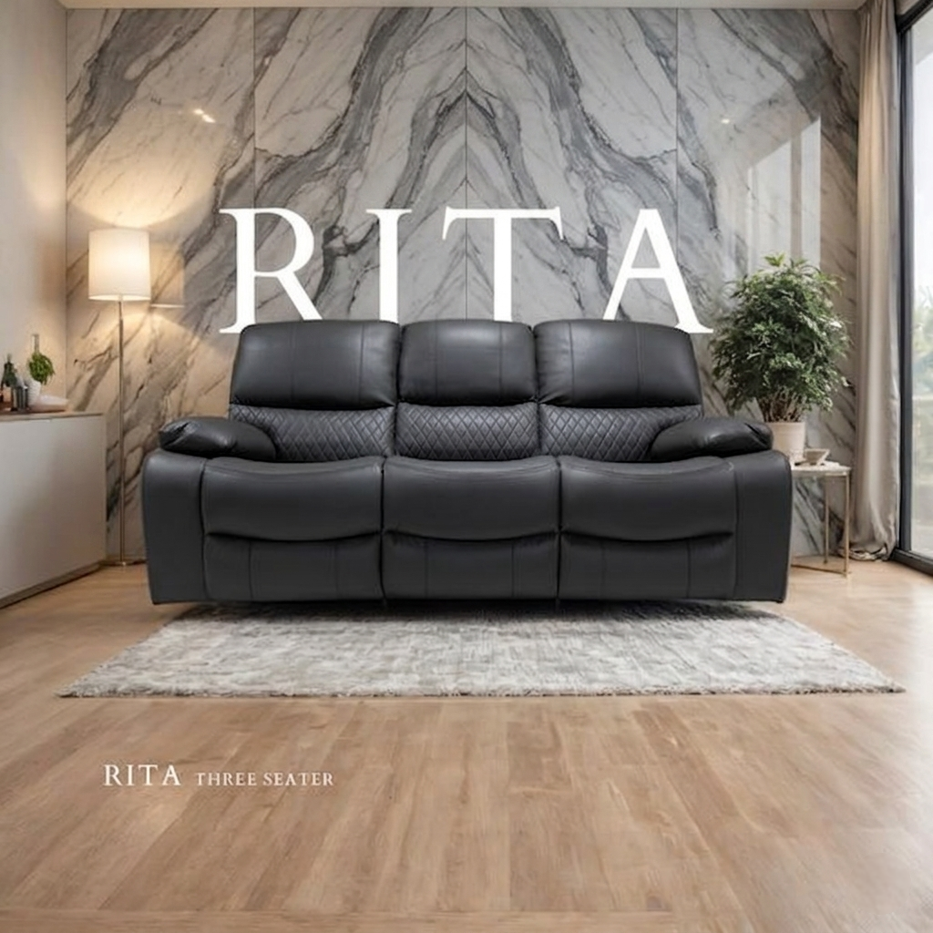 Rita Leather Manual Recliner Sofa