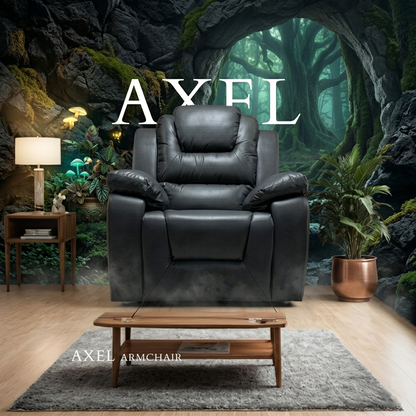 Axel Air Leather & Grey Technology Fabric Manual Recliner Sofa