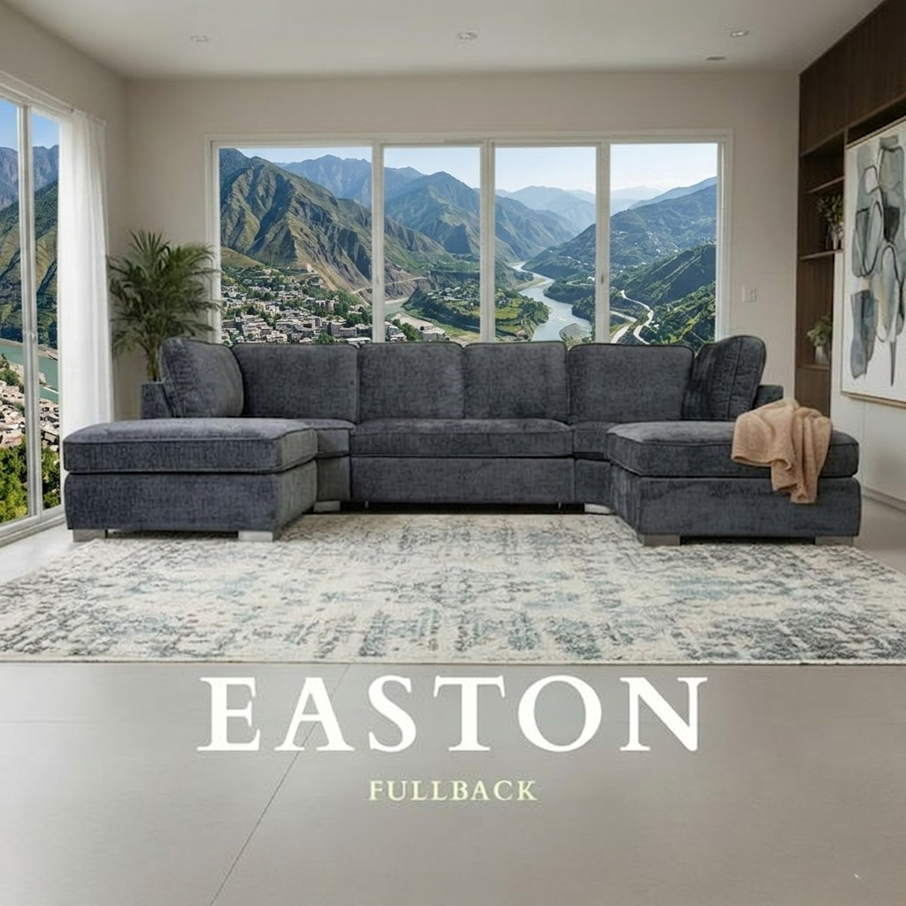 Easton Fullback U Shape Fabric Sofa