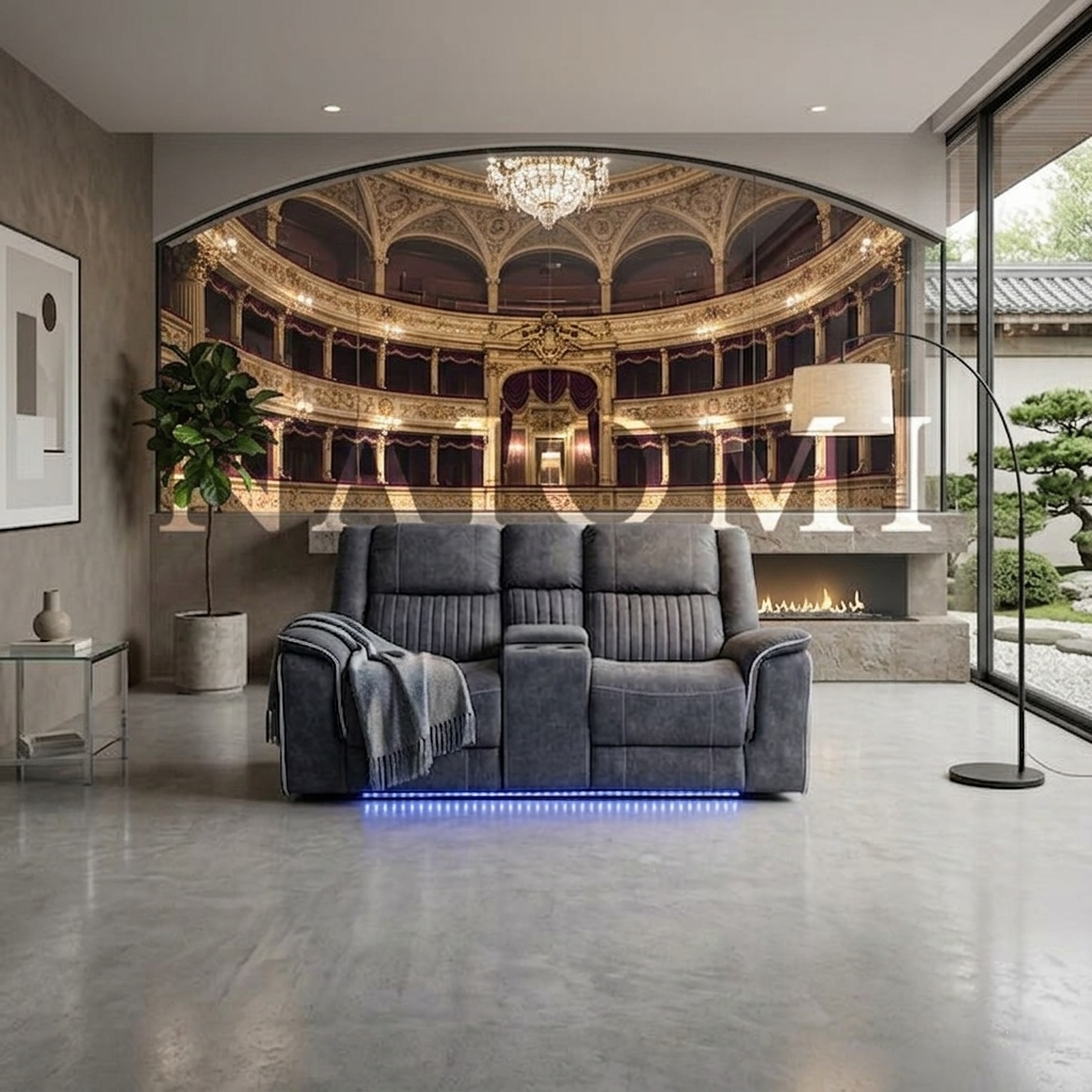 Naiomi Grey Fabric Electric Recliner Sofa