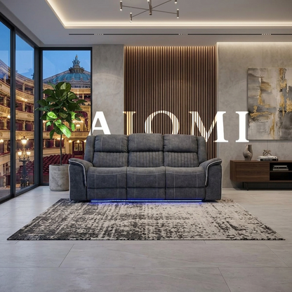 Naiomi Grey Fabric Electric Recliner Sofa