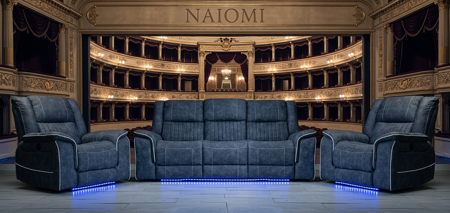 Naiomi Grey Fabric Electric Recliner Sofa