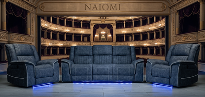 Naiomi Grey Fabric Electric Recliner Sofa