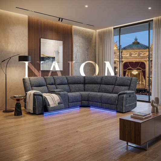 Naiomi Grey Fabric Electric Recliner Sofa