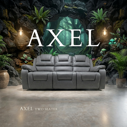 Axel Air Leather & Grey Technology Fabric Manual Recliner Sofa