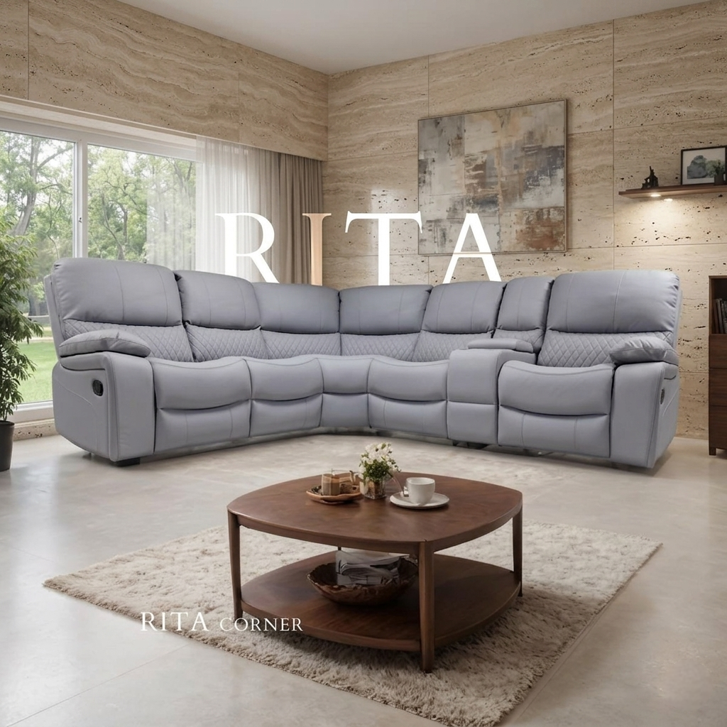 Rita Leather Manual Recliner Sofa