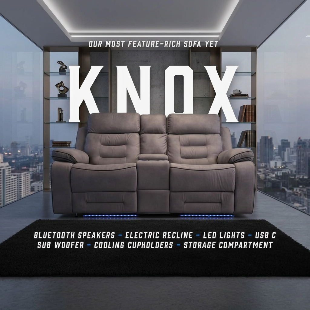 Knox Grey Technology Fabric Electric Recliner Sofa