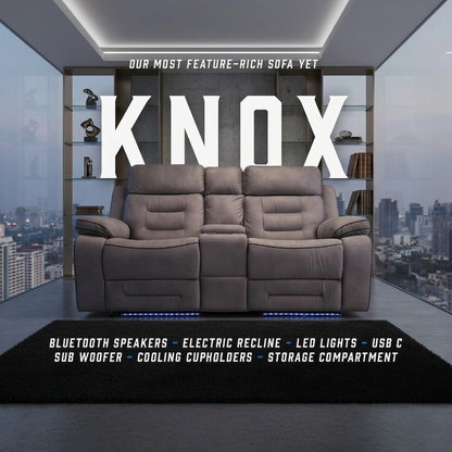 Knox Grey Technology Fabric Electric Recliner Sofa