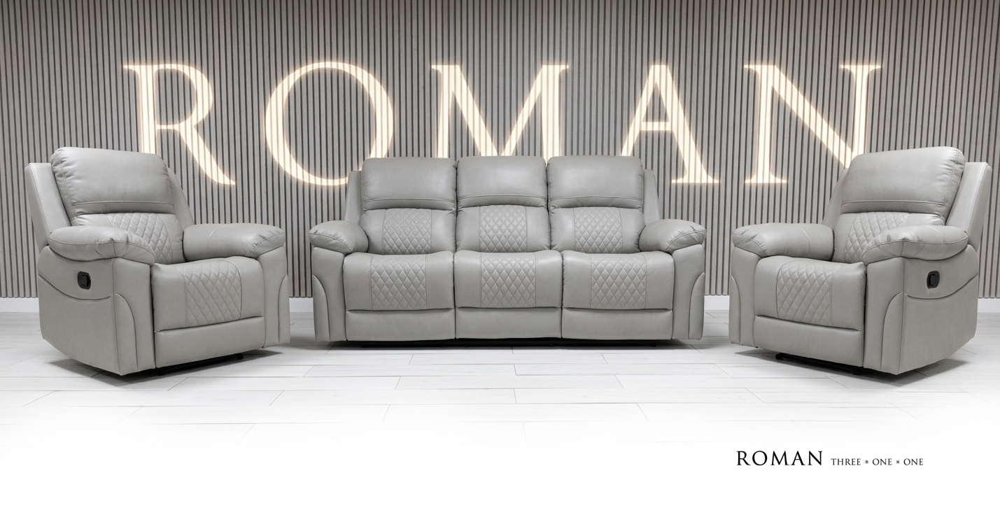 Roman Air Leather Manual Recliner Sofa