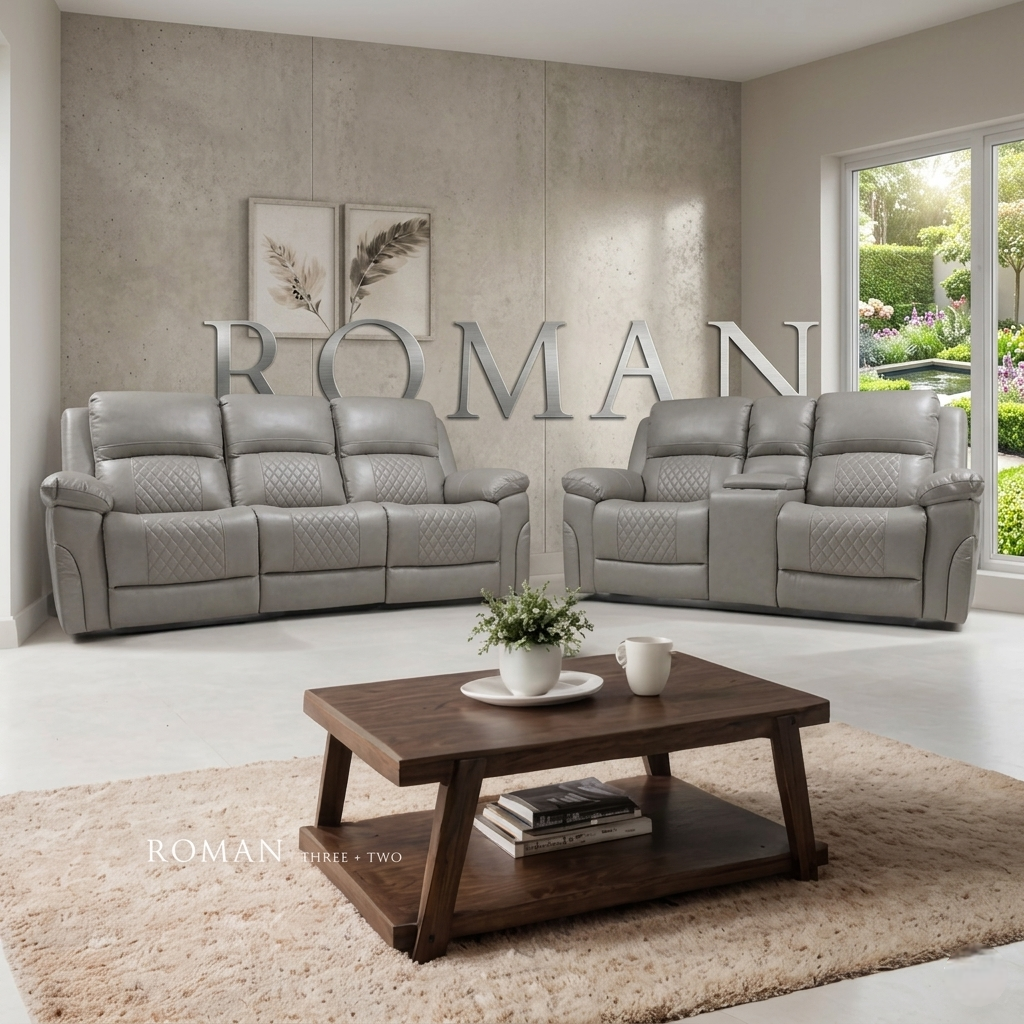 Roman Air Leather Manual Recliner Sofa