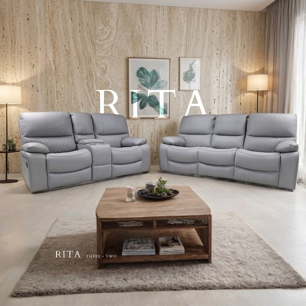 Rita Leather Manual Recliner Sofa