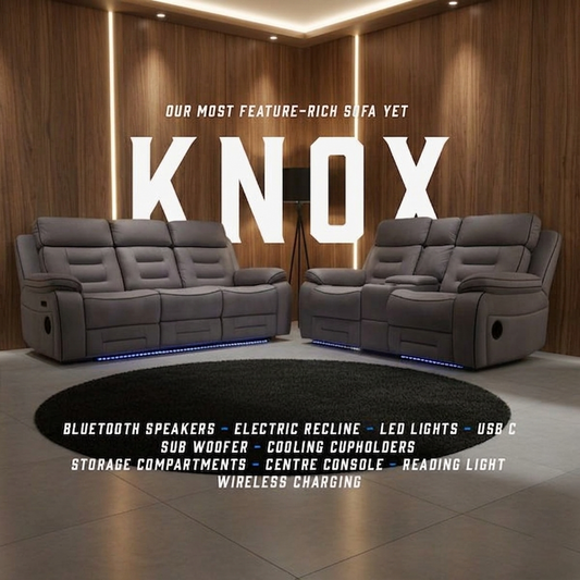 Knox Grey Technology Fabric Electric Recliner Sofa