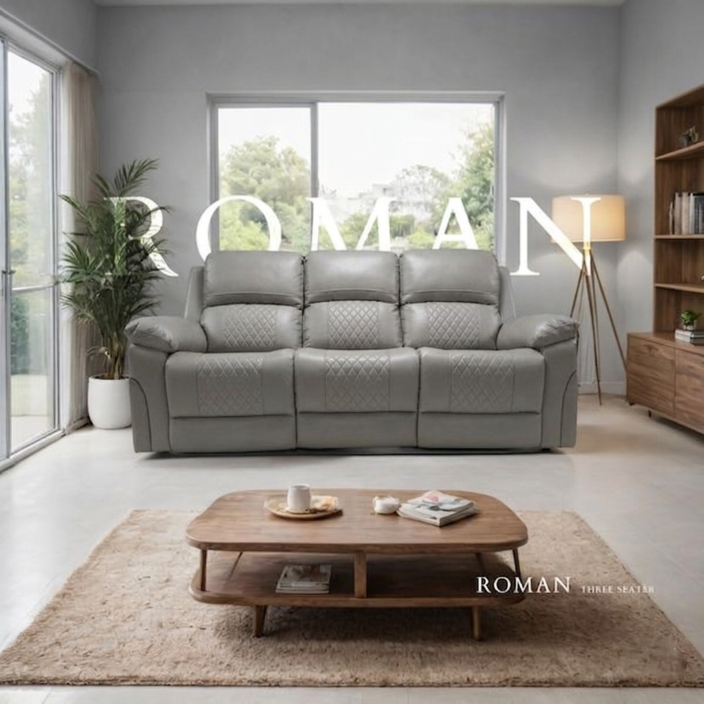 Roman Air Leather Manual Recliner Sofa