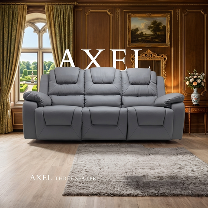 Axel Air Leather & Grey Technology Fabric Manual Recliner Sofa