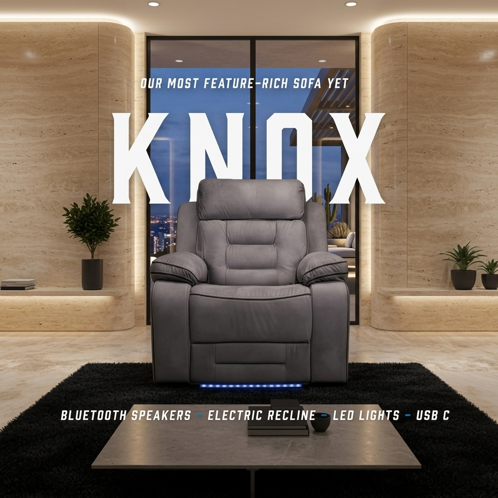 Knox Grey Technology Fabric Electric Recliner Sofa