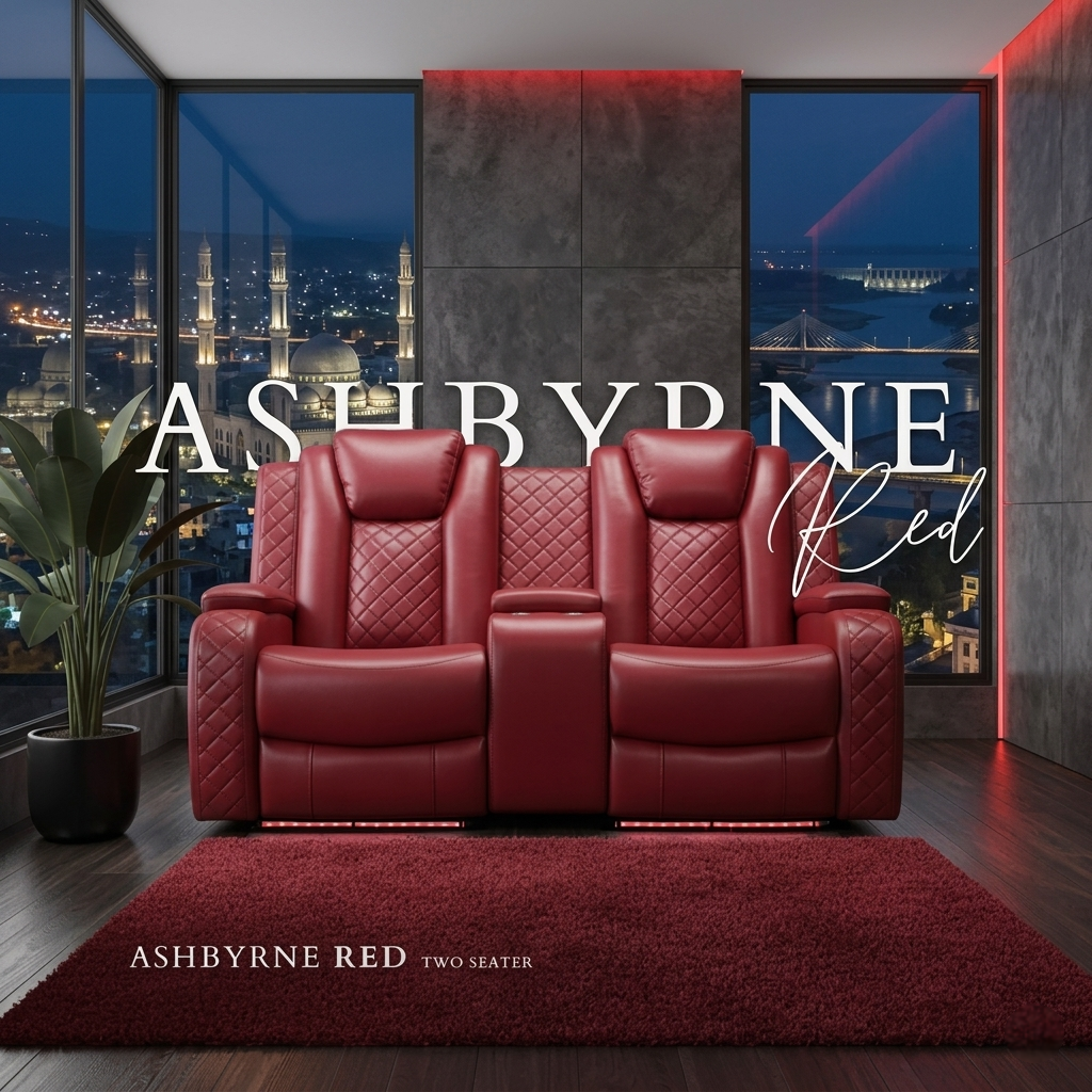 Ashbyrne Leather Electric Recliner Sofa