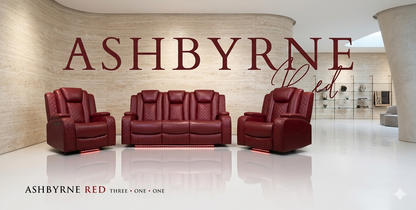 Ashbyrne Leather Electric Recliner Sofa